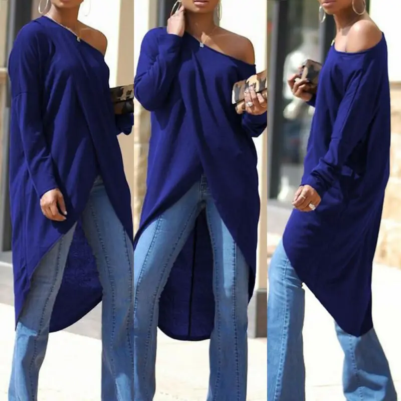 Женская блузка с косым воротником и длинным рукавом женские повседневные