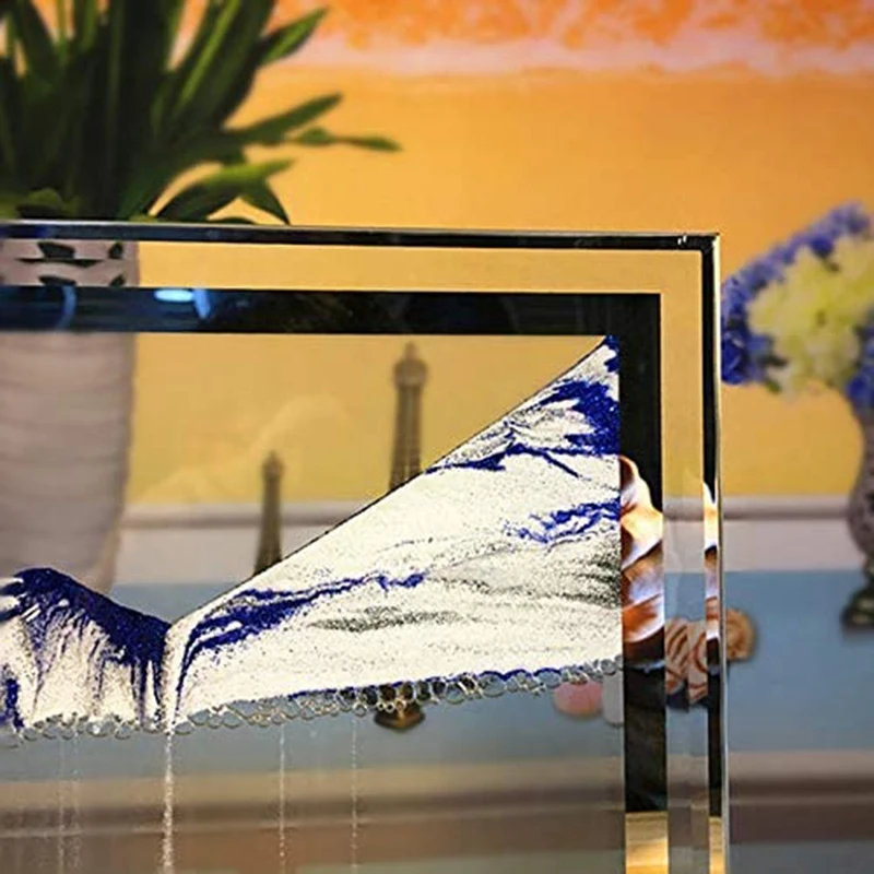 

Dynamic Liquid Moving Sand Art Picture,3D Quicksand Painting Hourglass Decoration