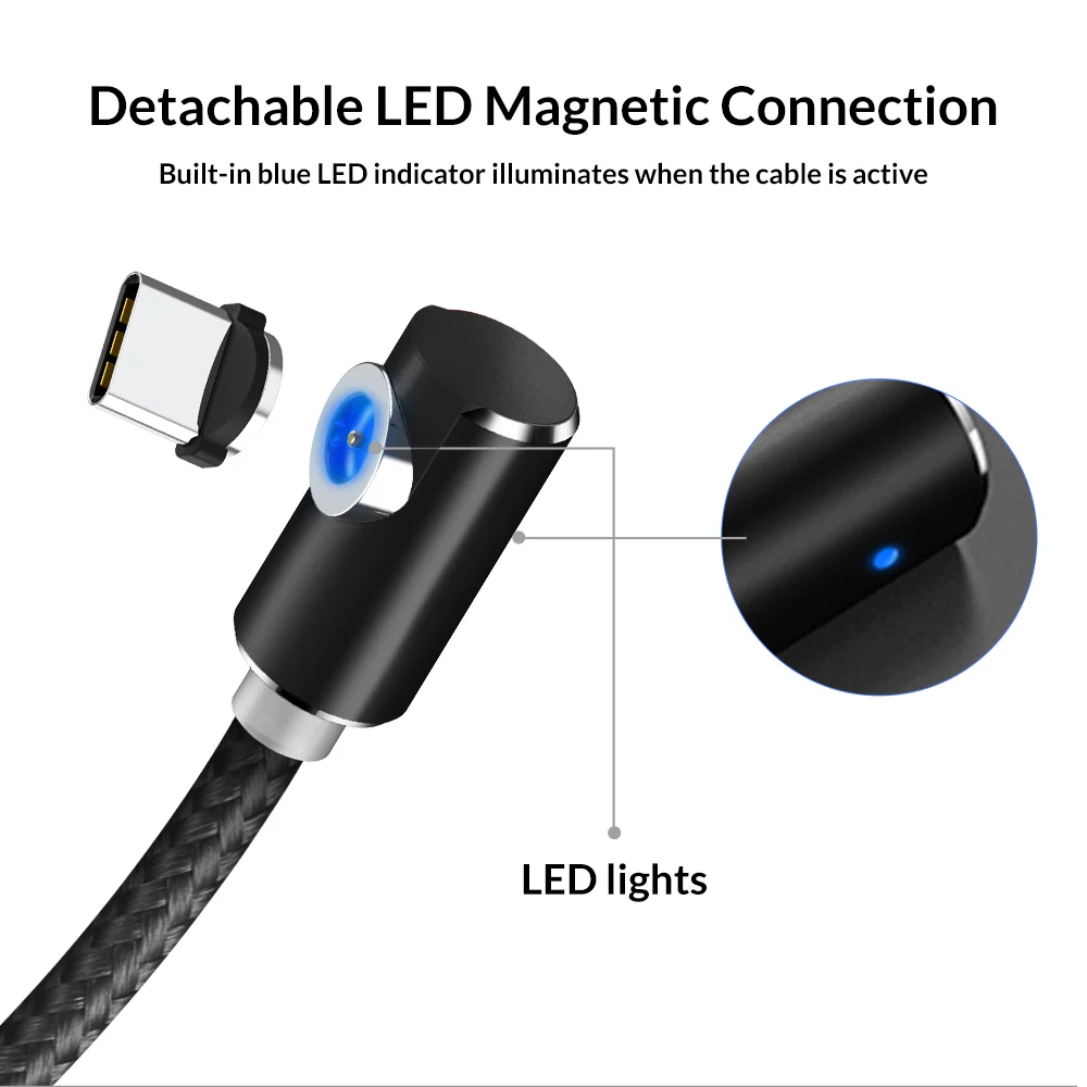 TOPK AM51 Magnetic USB Cable for iPhone Charger Micro Usb Type C for Samsung Galaxy S9 S8 Plus Note USB C Charger Cable