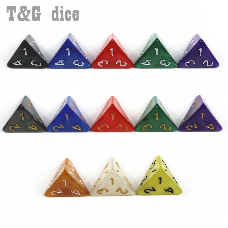 Горячая Распродажа D4 кубики 10 шт для DND 4 сторонние игры в кости красивые Цвета