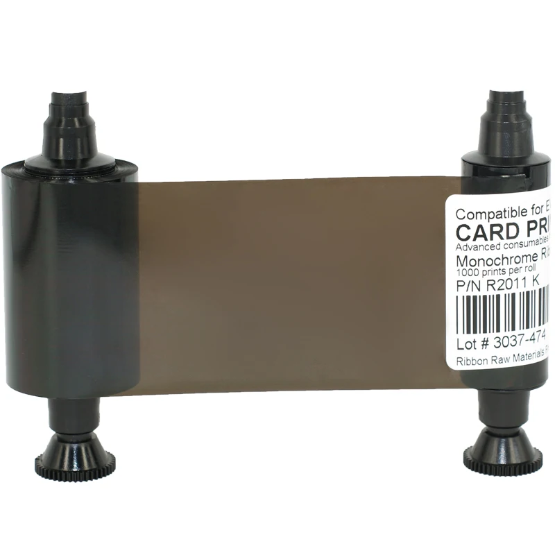 10 рулонов черная монохромная лента R2011 1000 принты для принтера Evolis Pebble4 ID card|card printer
