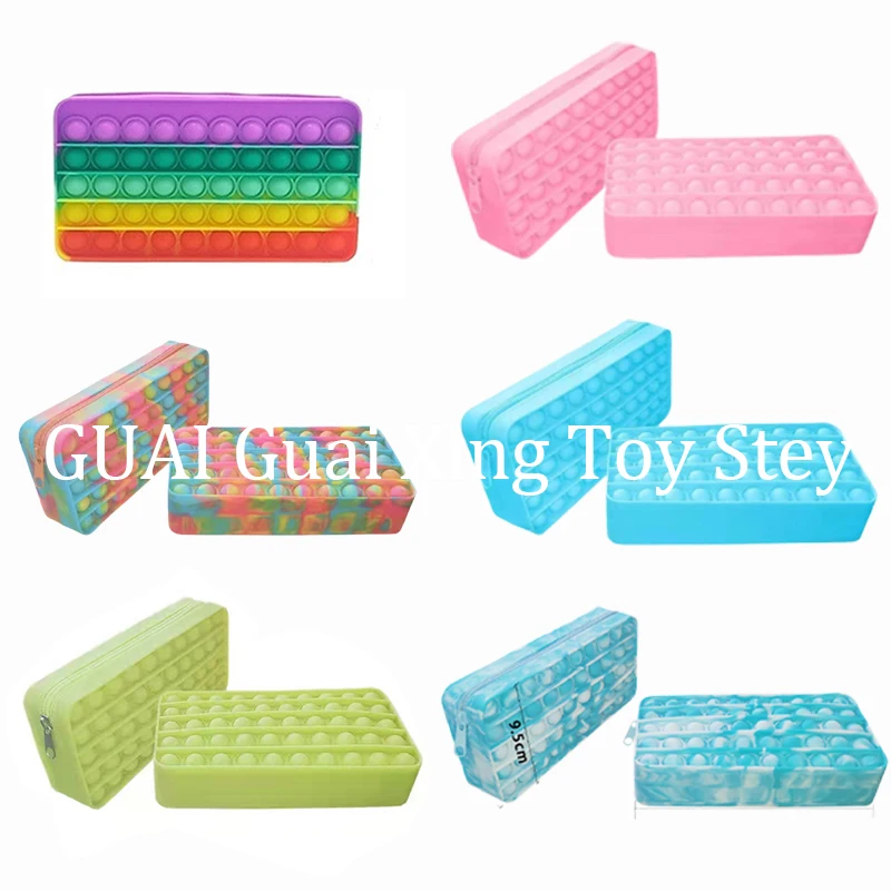 

2021 Decompression Creative Silicone Pop Its Bag Bubble Fidget Toys Luminous Large Simpl Dimmer Fidget Toy Kids Tie Dye Game