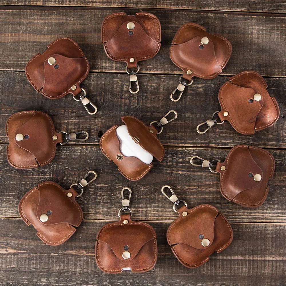 10p оптовая продажа для Airpods Pro Роскошный кожаный чехол наушников зарядки Air pods