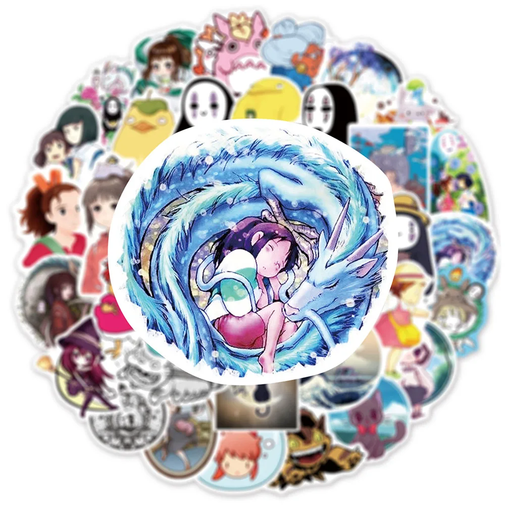 103050pcs cartoon anime stickers ghibli hayao miyazaki totoro spirited away princess mononoke kiki stationery sticker decals free global shipping