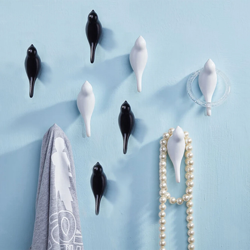 2 шт. Креативные 3D настенные крючки в форме птицы из смолы украшение для дома