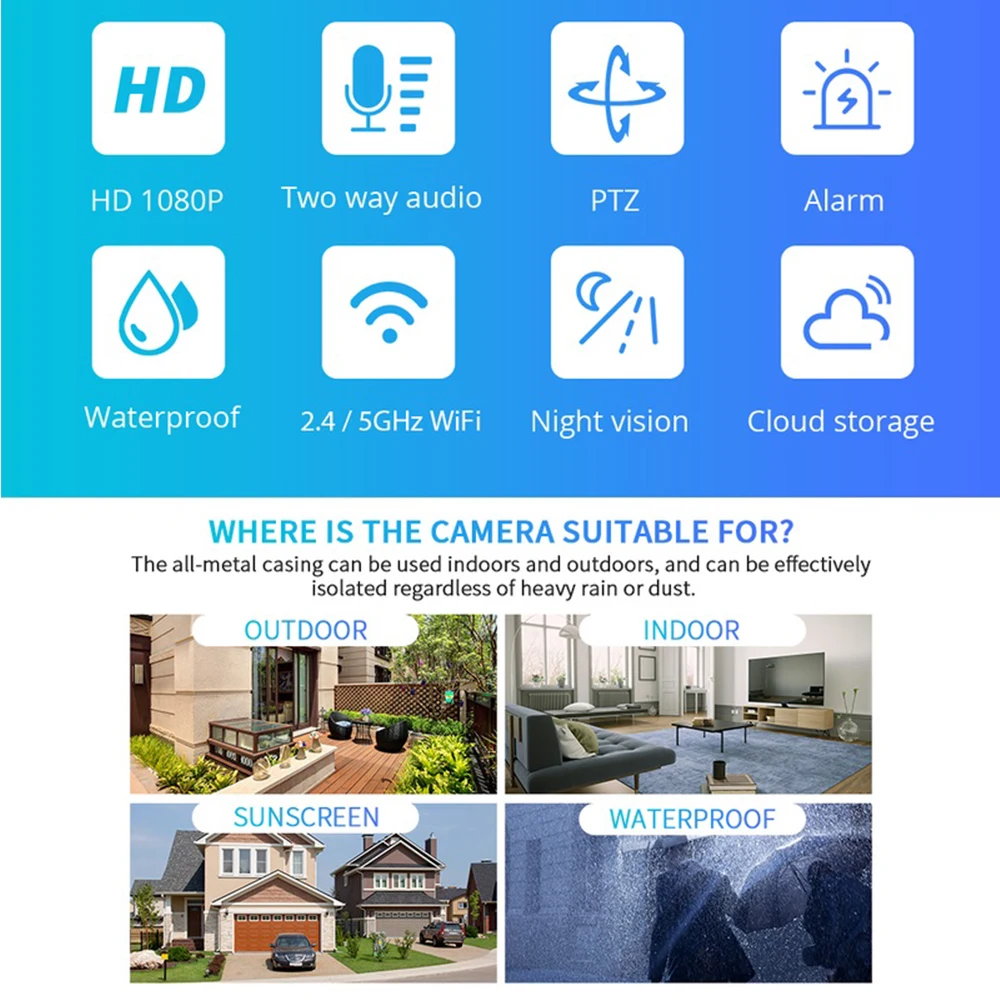 Цена Умная наружная камера видеонаблюдения с поддержкой Wi-Fi и функцией ночного видения