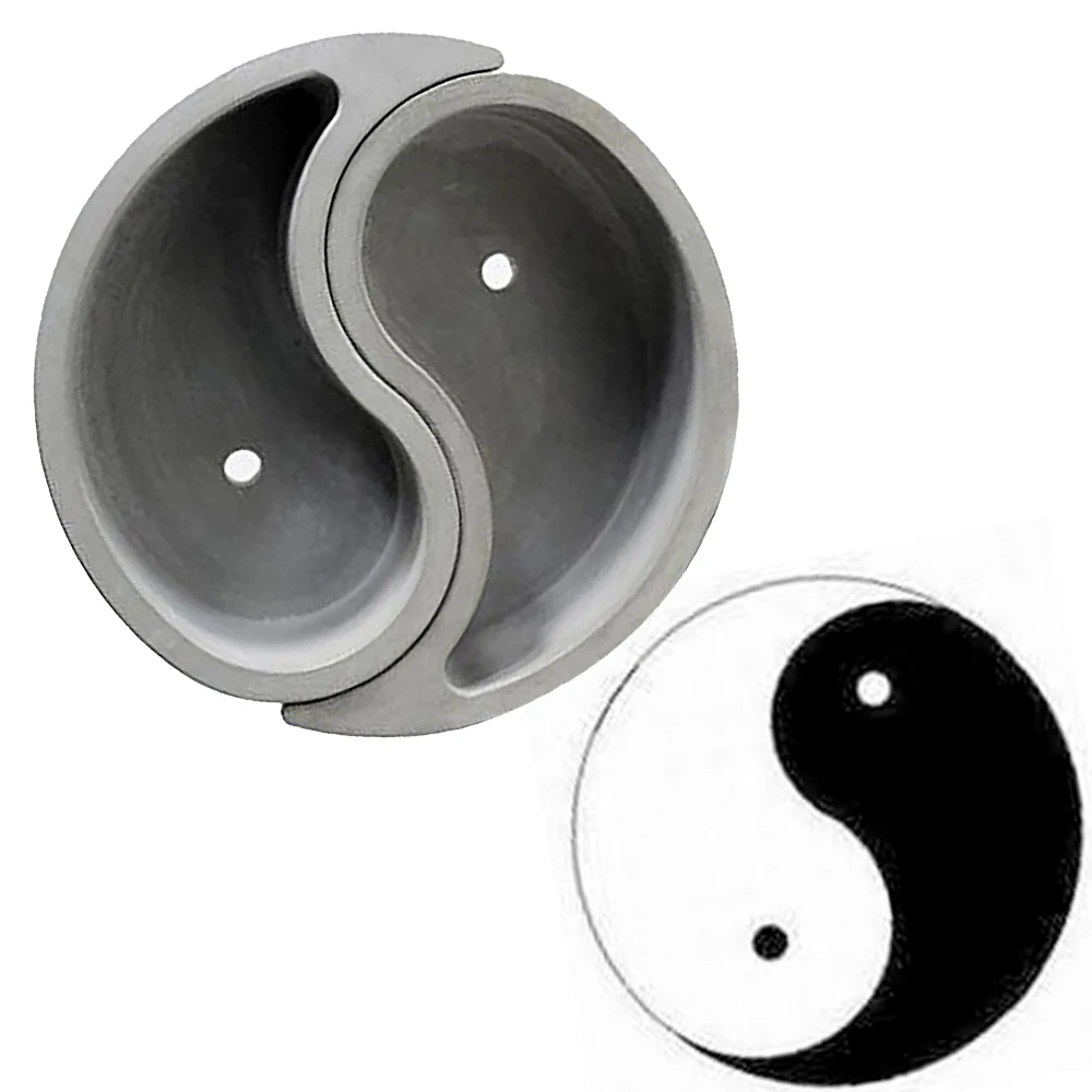 

Tai Chi Yin Yang Garden Flower Pot Clay MoldCandle Mold Aromatic Candle DIY Silicone Mold For Concrete Soap Making Tool JU0172