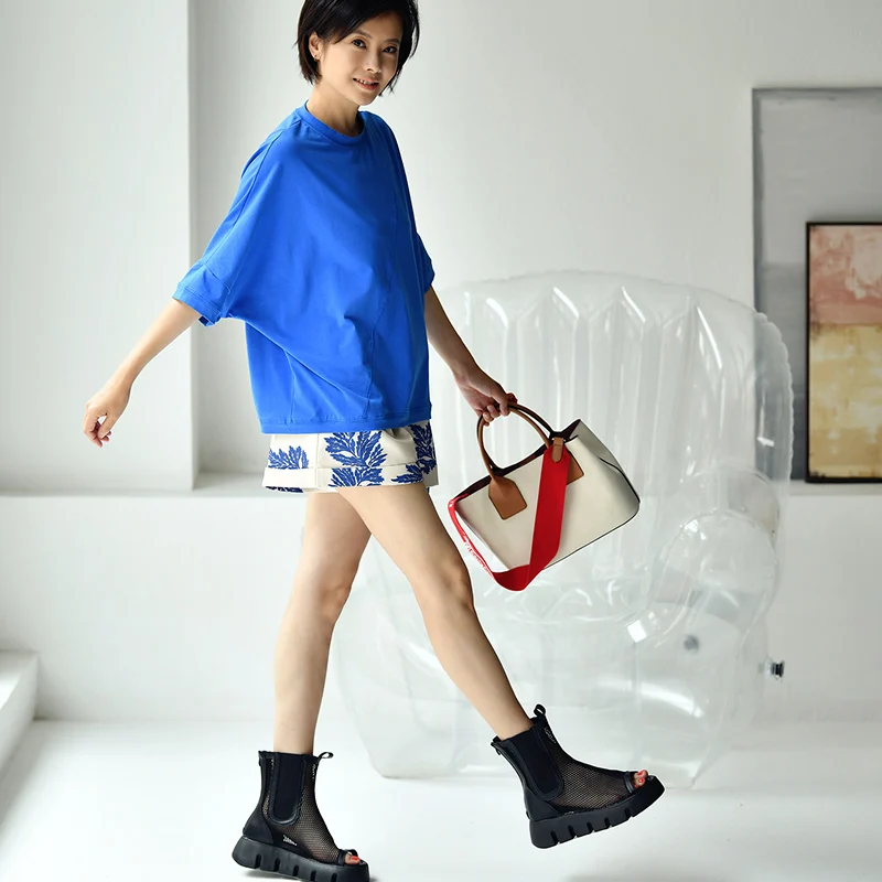 Повседневные Шорты MICOCO K8112 из рами с растительным принтом высокой талией и