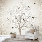 Пользовательские фотообои в стиле ретро, ностальгия, ветки дерева, птицы, фрески для гостиной, телевизора, дивана, спальни, домашний декор, фон для стены, фреска