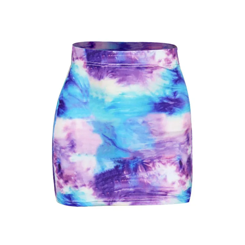 

Women's 2 Piece Crop Tank Top With Skinny Skirt Set Galaxy Bodycon Mini Pencil Dress Sexy Club High-waisted Sheath Miniskirt