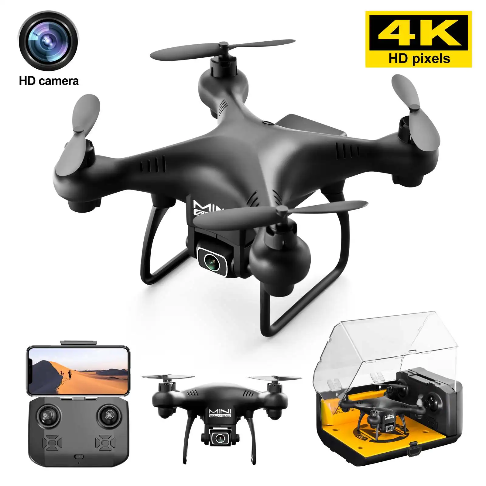 

KY908 мини Дрон 4K HD Квадрокоптер с камерой Wi-Fi FPV давление воздуха высота удерживает один ключ возврат 360 ° Rolling RC вертолет игрушки