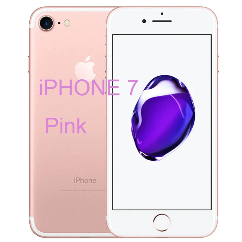 Разблокированный Apple iPhone 7/iPhone 7 Plus четырехъядерный мобильный телефон 12,0 МП камера 32G/128G/256G Rom IOS Телефон с отпечатком пальца - Цвет: iphone 7 Pink