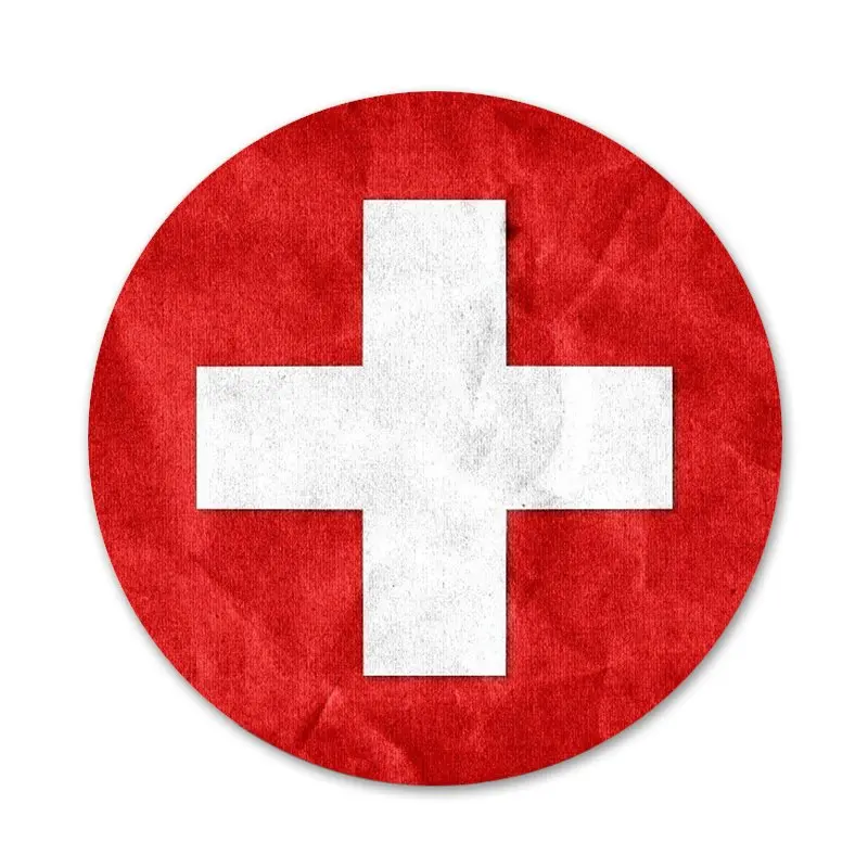 Люцерн озера и флага Швейцарии роскошный гибридный значок брошь заколка