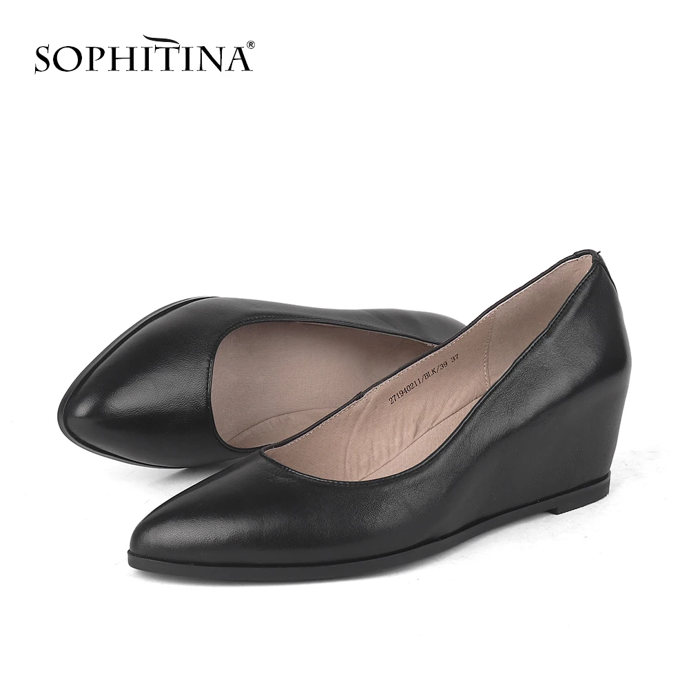 Туфли SOPHITINA женские из натуральной кожи однотонные заостренный носок удобная
