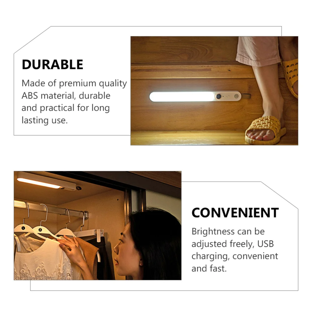 

1pc Intelligent Body Sensing Night Light Magnet LED Bedside Light Cabinet Light