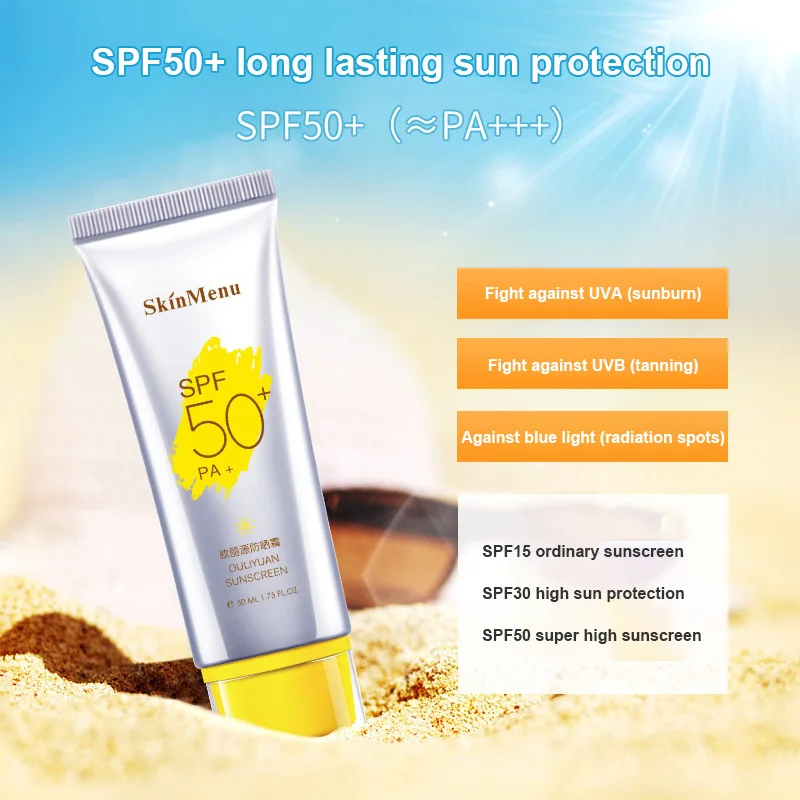 

Summer UV Sunscreen SPF50 Refreshing Not Greasy Cream Moisturizing Isolate Waterproof Sunscreen Reduce Melanin Skin Care TSLM1