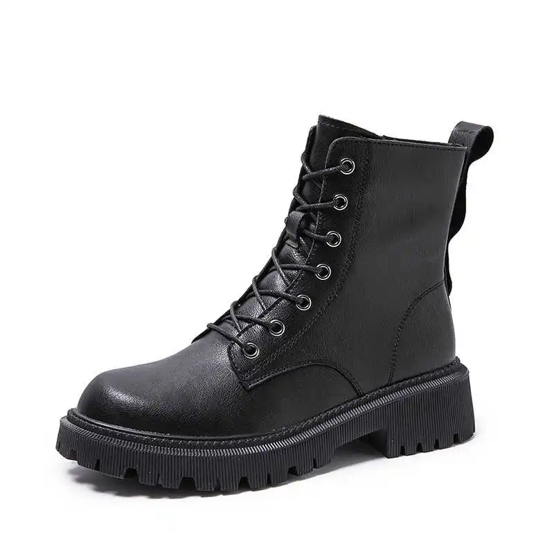 

Martin boots women's 2020 new Korean version British style women's boots Plush locomotive boots net red small inner high short