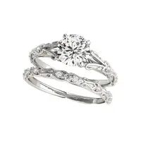 LESF 1 Carat Moissanite Diamond Trendy Engagement Ring 925 Sterling Silver Women Fine Jewelry Ring Sets