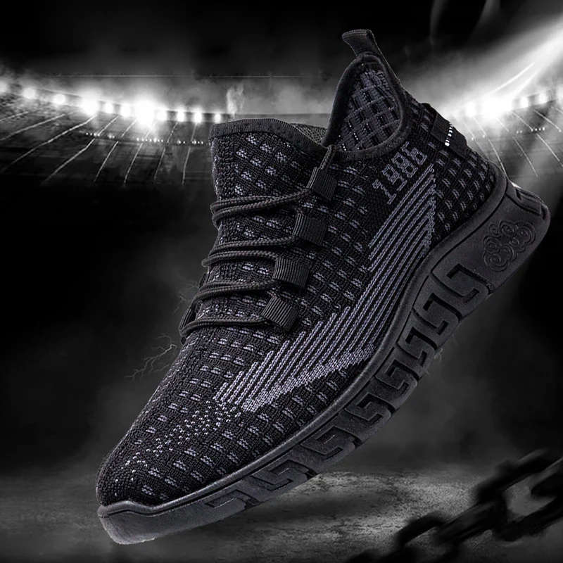 

Men's Fashion Running Shoes Leisure Striped Lace-up Odorless Sweat-Resistant Shoes Sneaker Mesh Top Breathable Walking Shoes