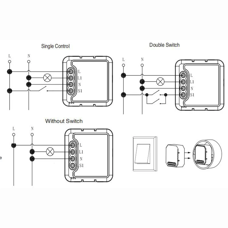 

Mini Smart WiFi Light Switch DIY LED Dimmer 1/2 Gang Smart Home Switch Support Tuya Smart APP Works With Alexa Echo Google Home
