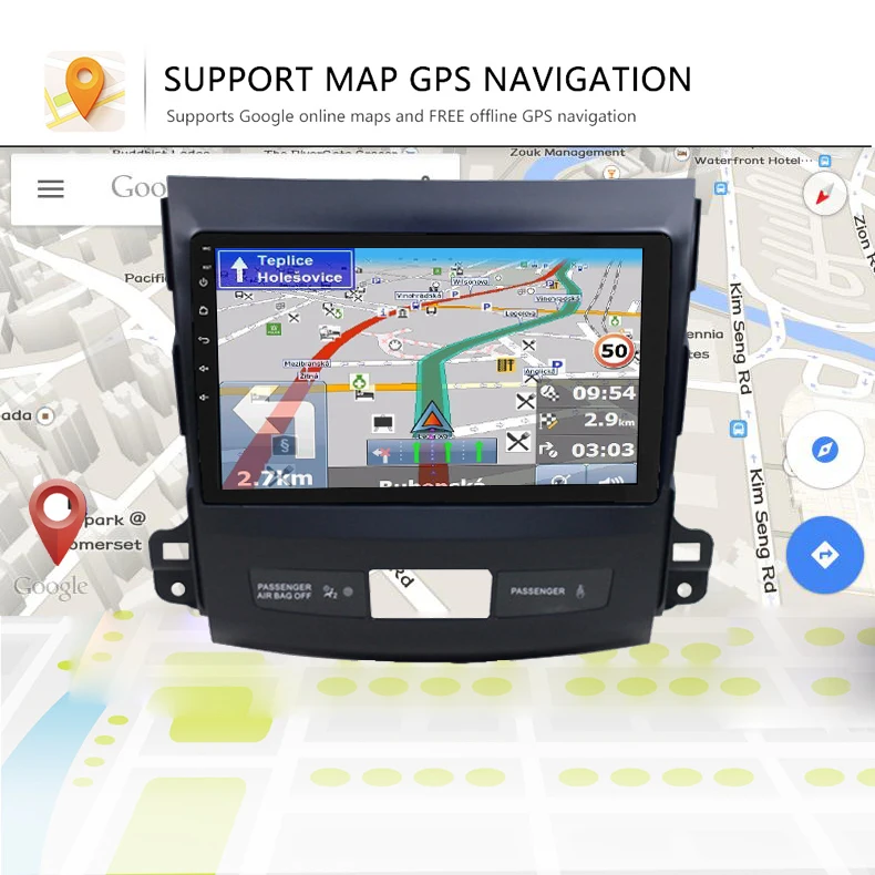 9 дюймов Android 9,1 2 Дин радио мультимедиа плеер gps навигации для Mitsubishi Outlander 2006 2007-2009 2010 2011 DVD WI-FI
