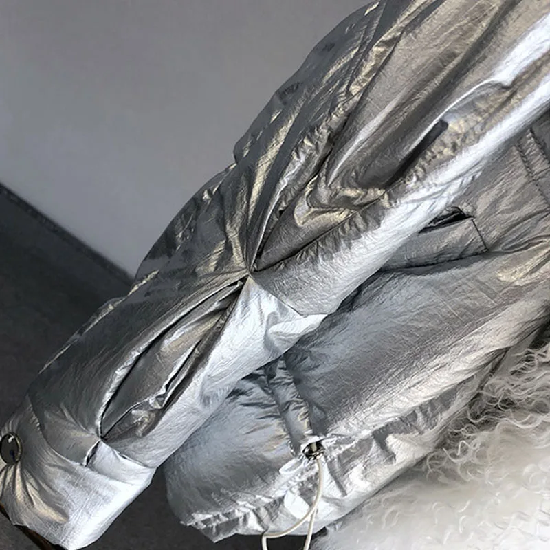 Воротник из натурального меха короткий пуховик женская уличная Утепленная