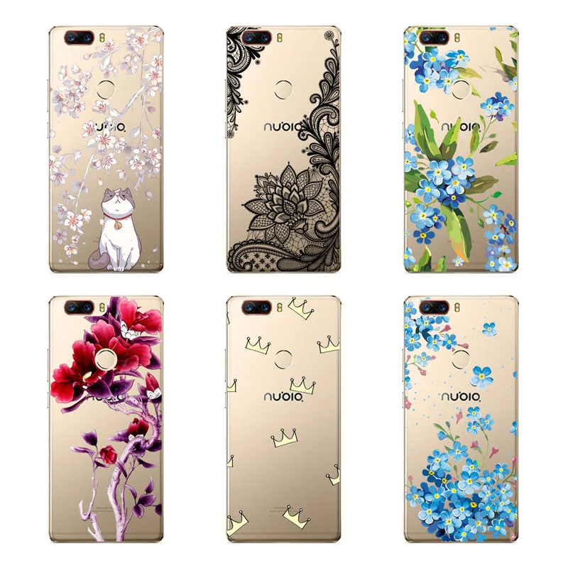Soft TPU for zte nubia M2 lite z11 mini s z17 Case flower Cover Phone protect cases shell |