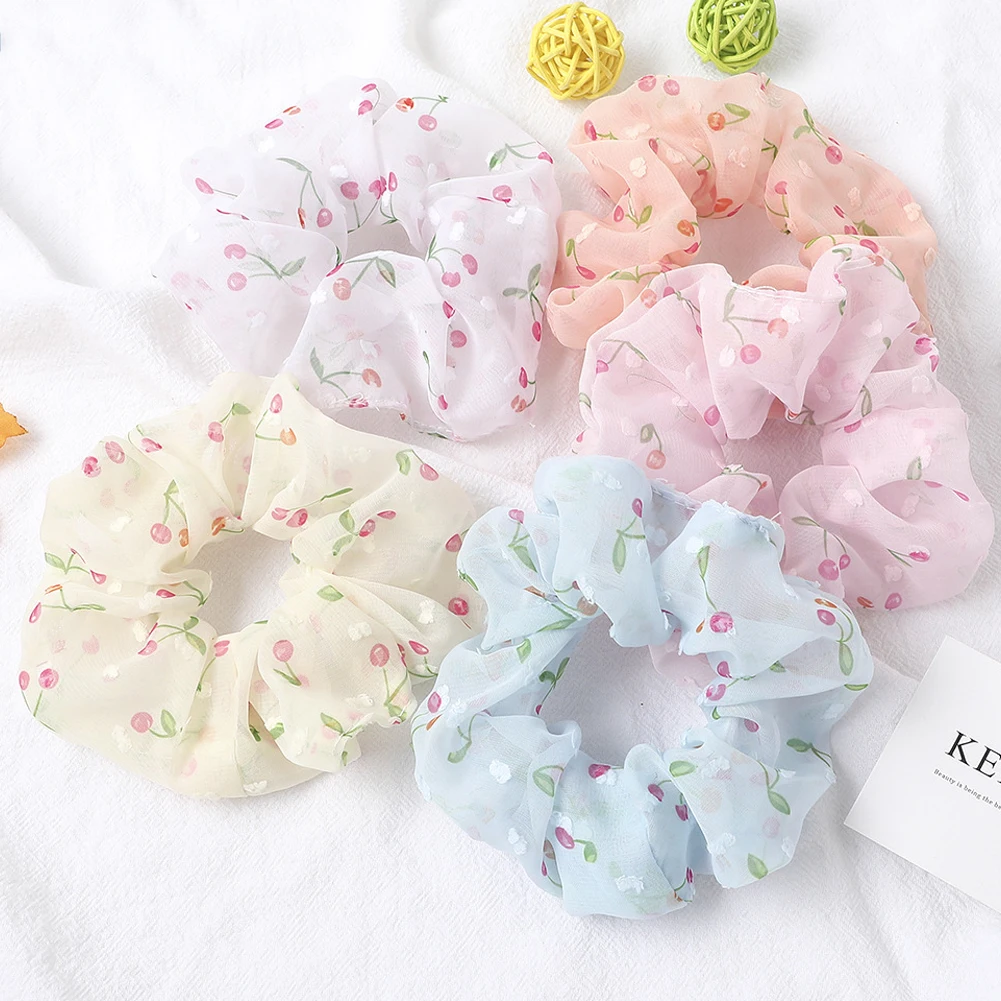 

2021 New arrival Fashion women lovely Hair Ring Chiffon Mesh hair Rope scrunchies girl's hair Tie Accessories Ponytail Holder
