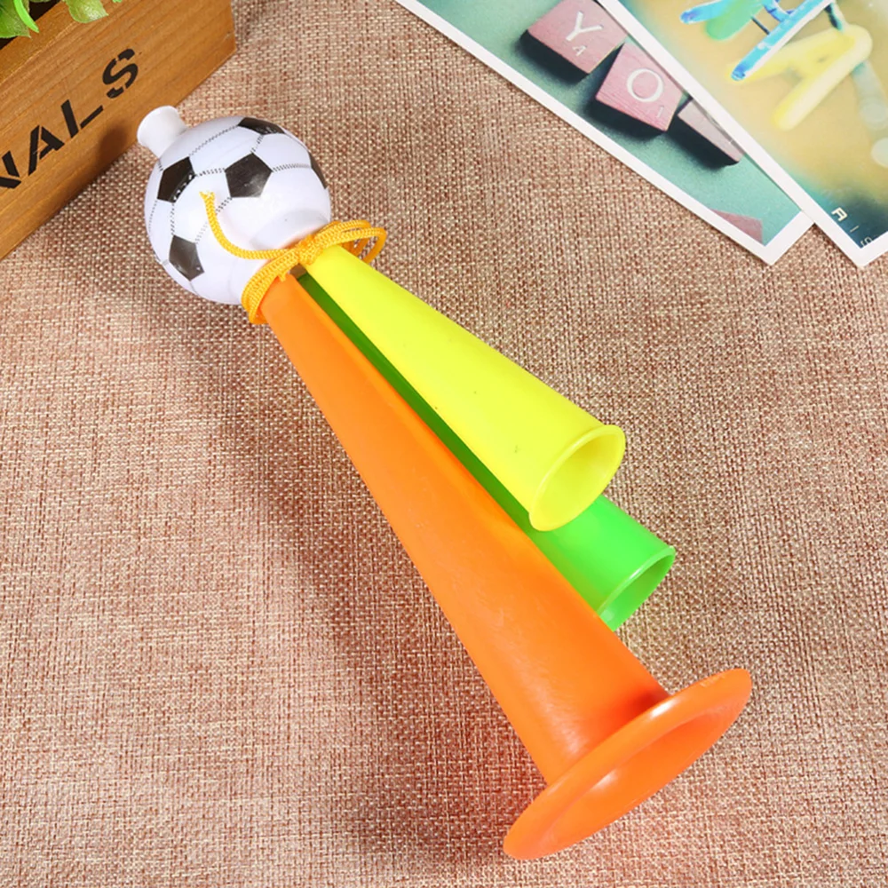 

6 Pcs Trumpet Toys Three Tone Football Horn Trumpets Bugle Noise Maker for School Football Games Carnival (21cm, Ran