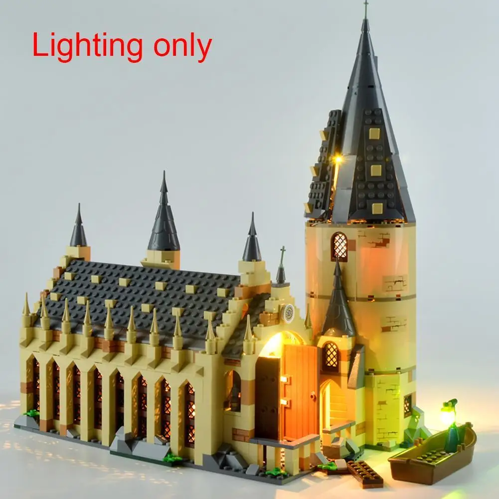 Набор со светодиодсветильник кой для Lego 75954 красивый замок игрушки Гарри кино