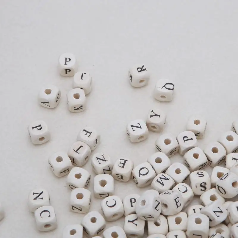 Деревянный Алфавит бусина буква для игрушечный браслет ожерелье ювелирные