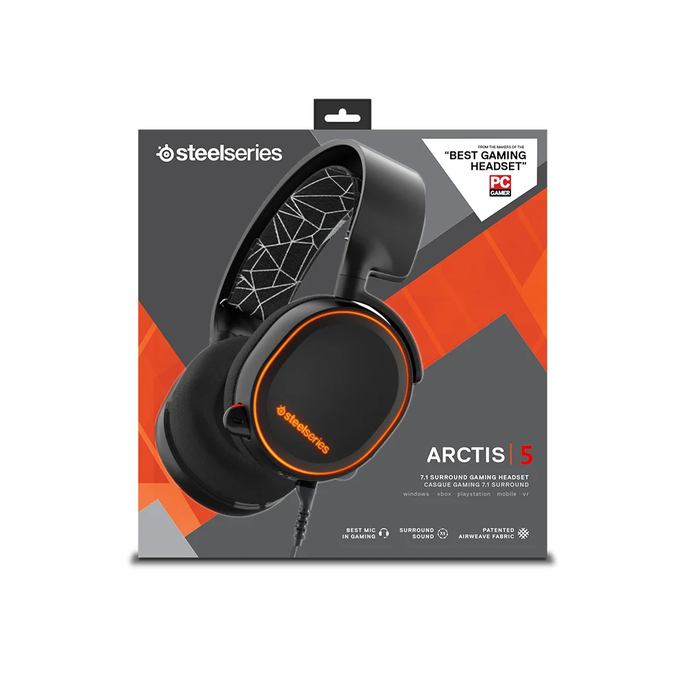 With Retail Box Издание SteelSeries Arctis 5 DTSXV2.0 RGB наушники 7,1 канала выживания джедая Apex Heroes CF - Цвет: With Retail Box