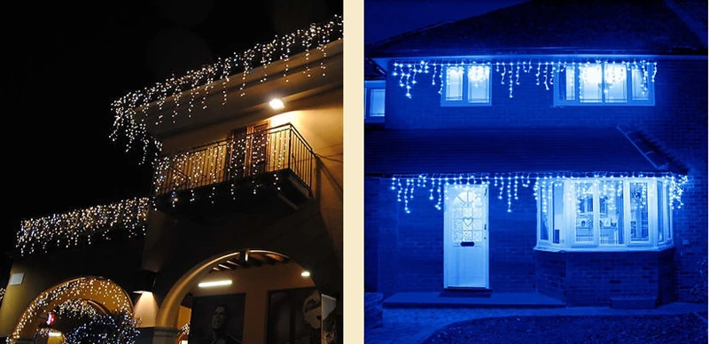 

5M Waterproof Outdoor Christmas Light Droop 0.4-0.6m Led Curtain Icicle String Lights Garden Mall Eaves Decorative Lights