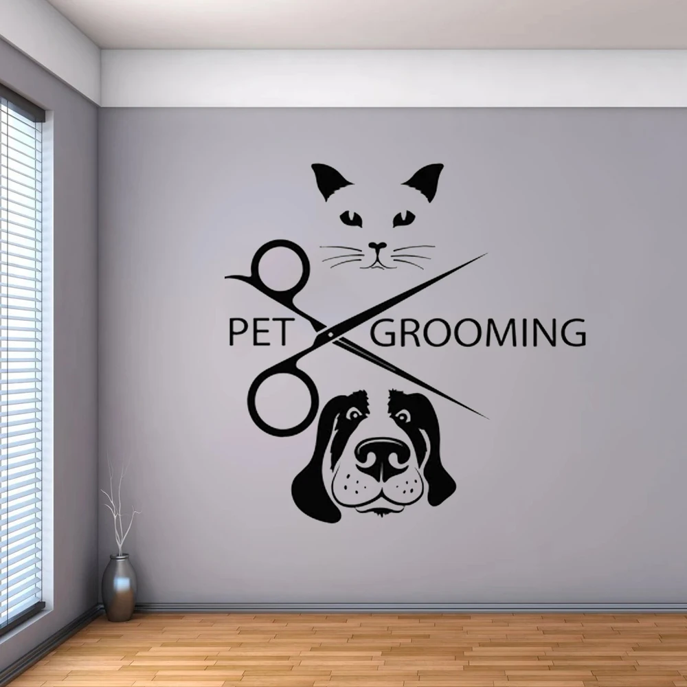 

Vinyl Wand Aufkleber Pet Shop Logo Wand Aufkleber Beste Freund Tiere Wandbild Haustiere Salon Dekoration Hund Katze 1547