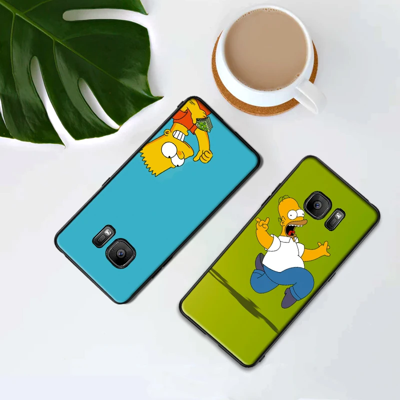 Для samsung S6 S7 Edge чехол для телефона забавные Симпсоны S8 S9 S10 PLUS мягкий TPU NOTE M10 20 30
