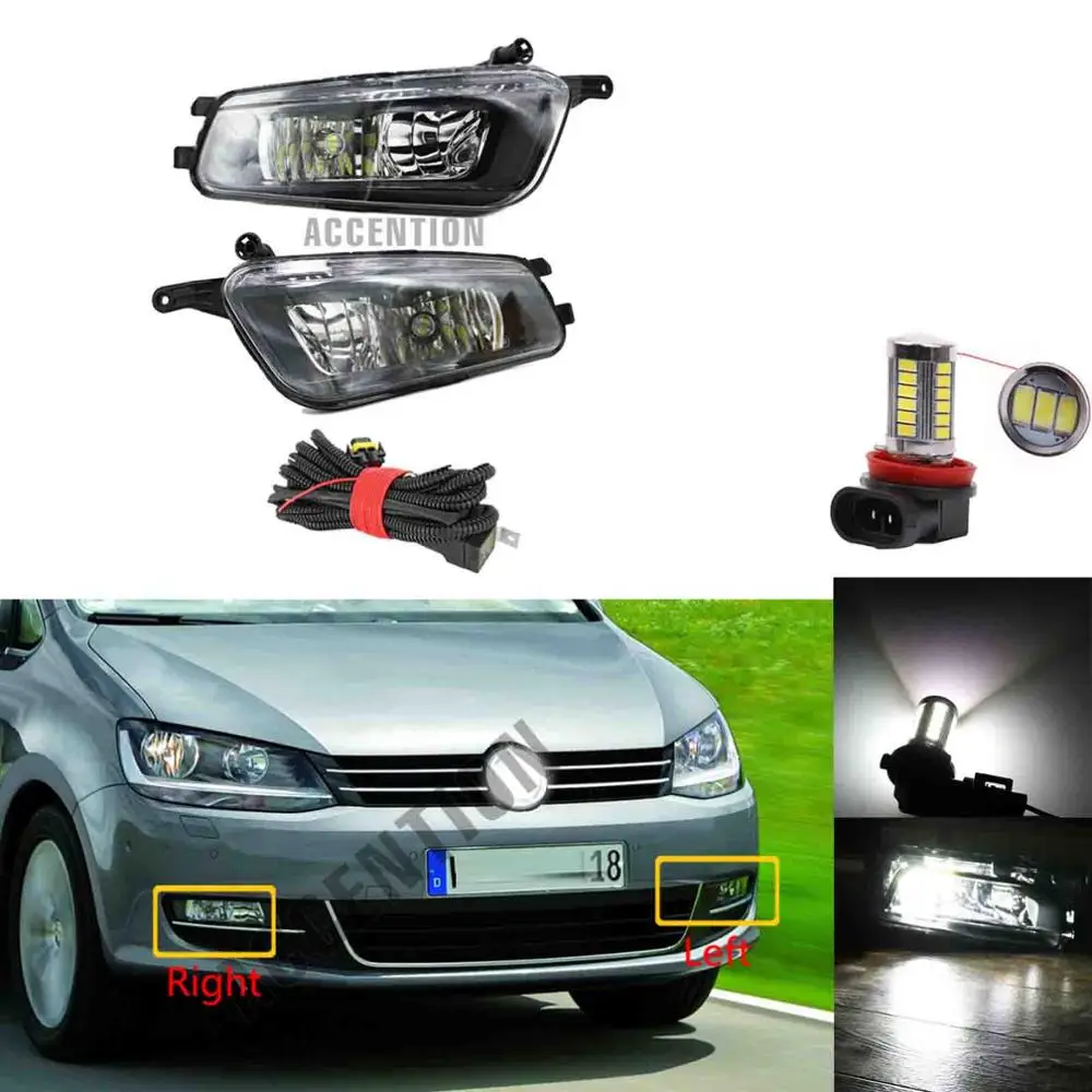 

Передняя светодиодный ная противотуманная фара для VW Sharan 2010, 2011, 2012, 2013, 2014, 2016, 2017, 2018, светодиодный лампами