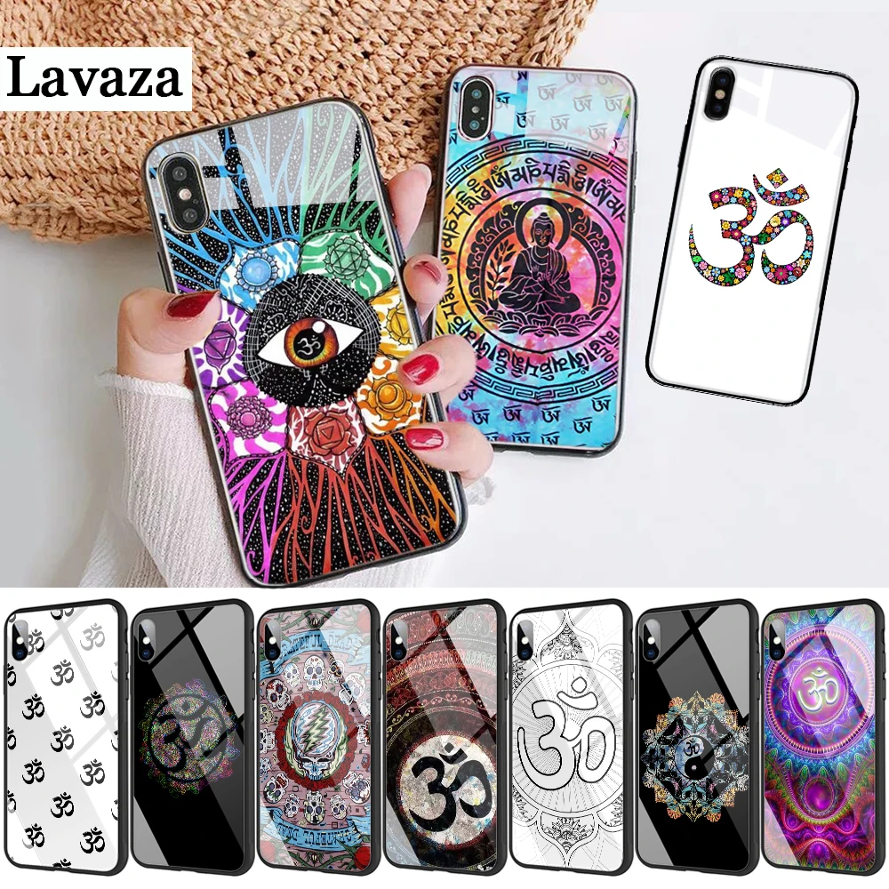 126d цветочный Om Yoga Hindu Aum om yaga стеклянный чехол для телефона Apple iPhone 11 Pro XR X XS Max 6 6S 7 8