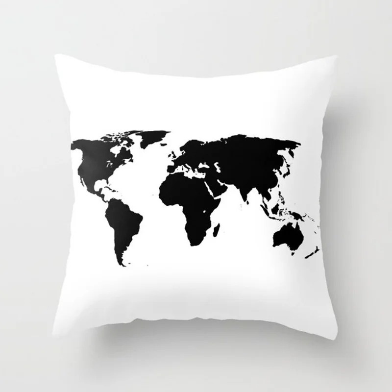 

Pillow cover 45x45 home decoration map white fall decor cushion cover topfinel cushion pillow covers custom personalized 2020
