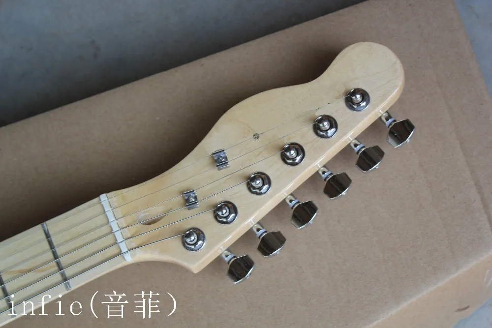 Высокое качество клен гриф левшей Sunburst электрогитара белая Guard гитарная доска