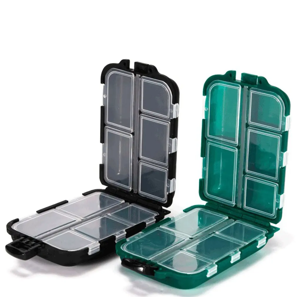 

10 Compartments Mini Storage Box Fishing Tackle Box Fishing Bait Spoon Hook Bait Box Gadget Box Pesca Fishing Accessories