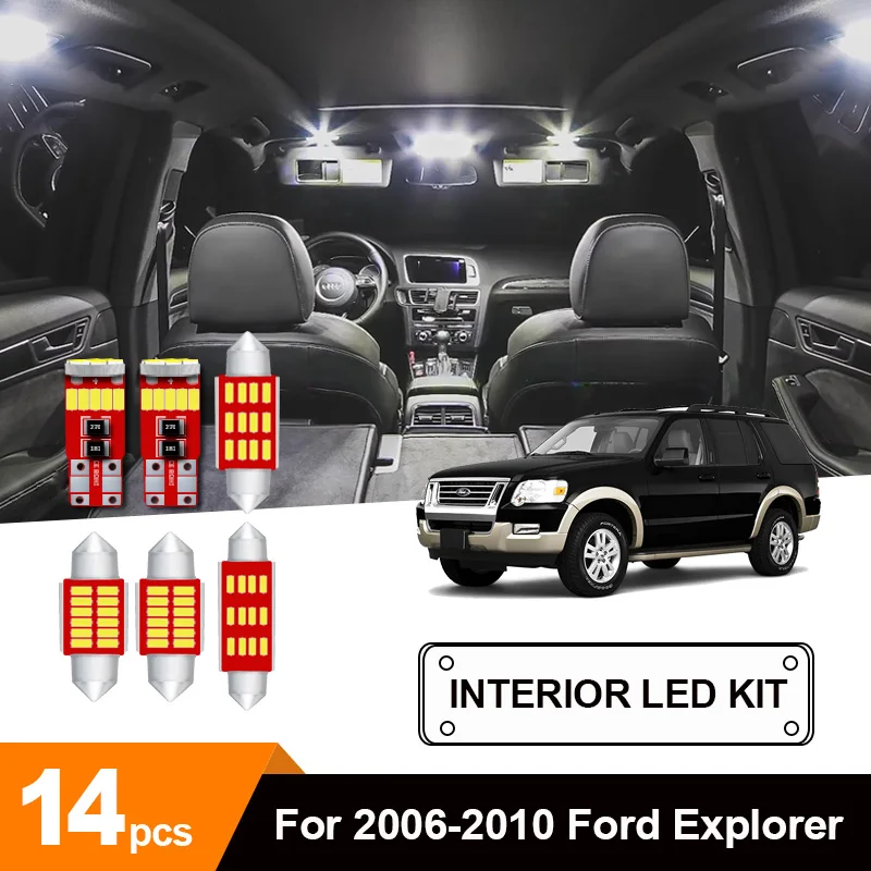 Автомобильные светодиодные лампы Canbus для чтения 14 шт. автомобилей 2006-2010 годов |