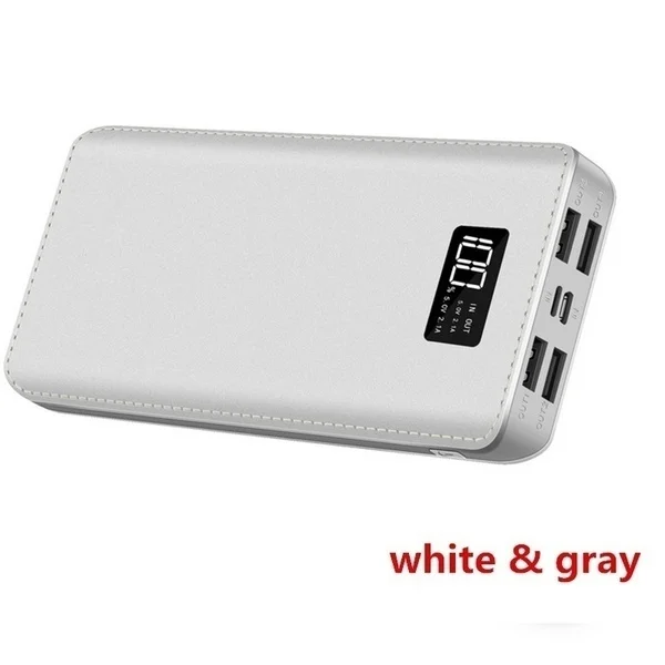 White-20000mAh Xiaomi горячая Распродажа 30000 мАч Внешний аккумулятор 4 USB порта с двойным входным портом цифровой дисплей портативное зарядное устройство Аксессуары для мобильных телефонов - Цвет: White-20000mAh