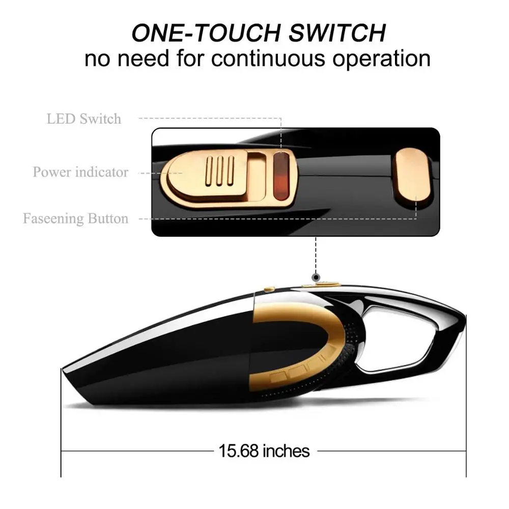 Портативный беспроводной ручной пылесос 120 Вт 6000 ПА Мощное всасывание
