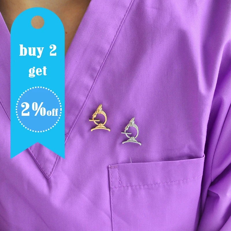 Брошь с булавкой для микроскопа металлическая научная химия научный брошь