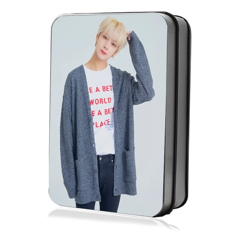 Kpop MONSTA X Shownu Won Ho Kihyun I.M Minhyuk фотография Поляроида Lomo карты Мода MONSTA X вентиляторы подарки металлический ящик 30 шт. карты