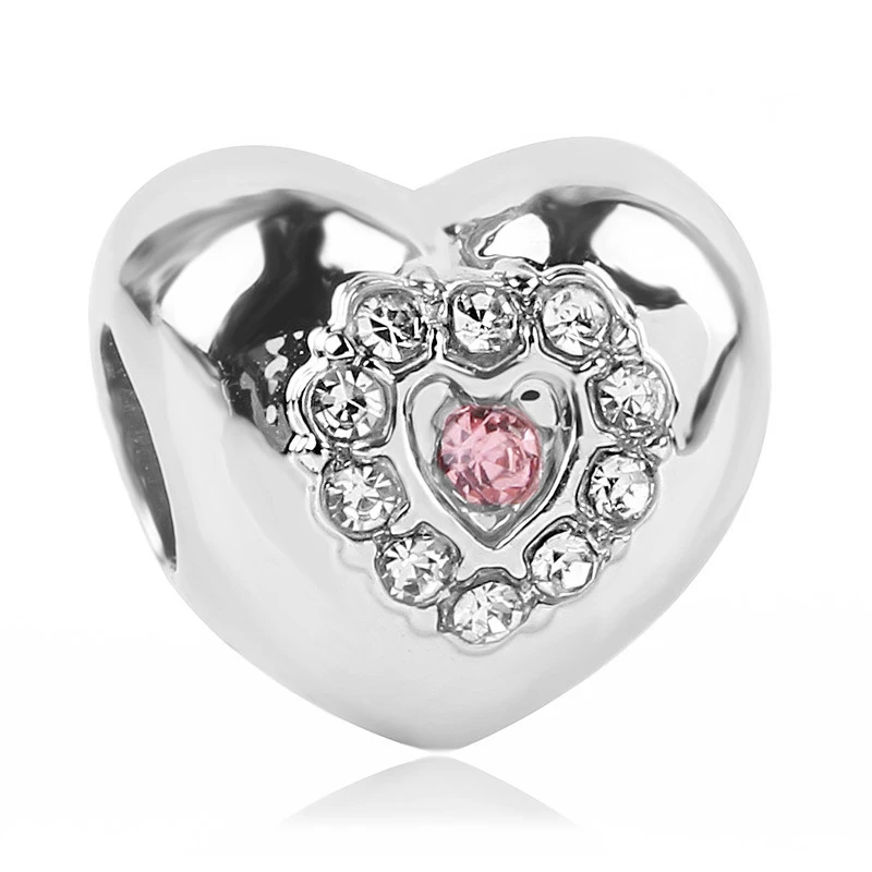 heart 1 Nan Sister Grand Daughter Лучший Друг Микки Сердце Бусины Подходит Pandora браслет и браслет DIY для женщин Изготовление ювелирных изделий - Цвет: heart 1