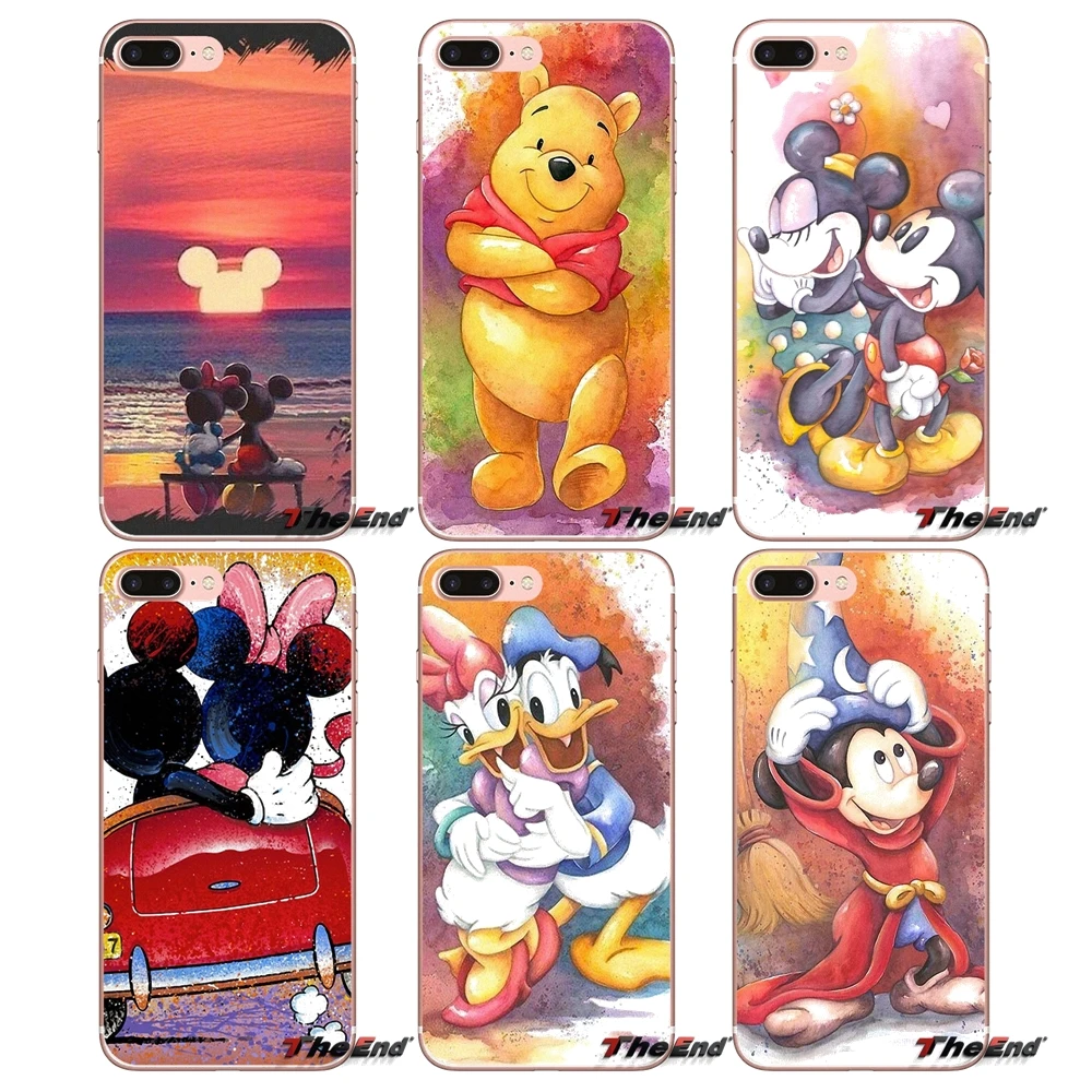 Красочные акварель прекрасный Микки и Минни Маус чехлов из термопластичного