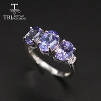 tbjnatural 3 2ct tanzanite women ring precious gemstone inclusion 925 sterling silver fine jewelry daily wear nice gift