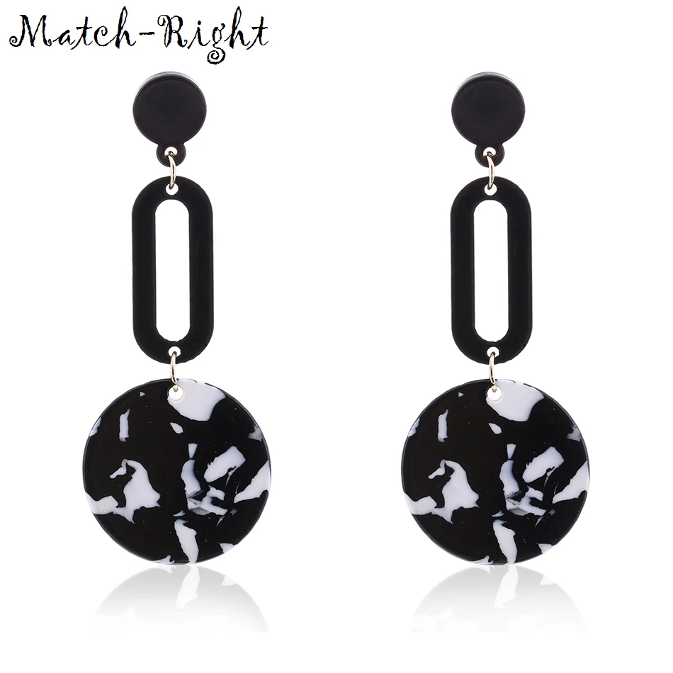 Женские Модные Этнические винтажные массивные висячие серьги Match Right с ацетатным