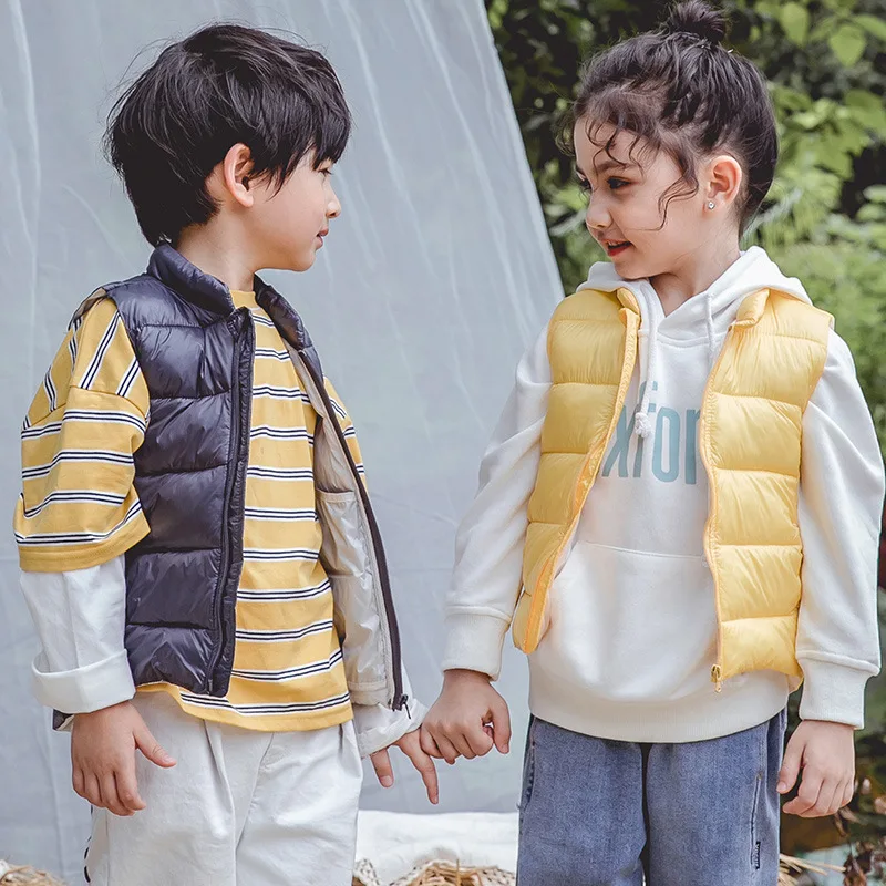 Осенне зимняя одежда для мальчиков и девочек Повседневный хлопковый жилет